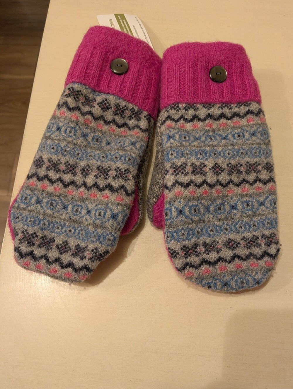 NEW Upcycled Wool Mittens. From A Sweater. Fleece On The Inside. Craftsmanship.